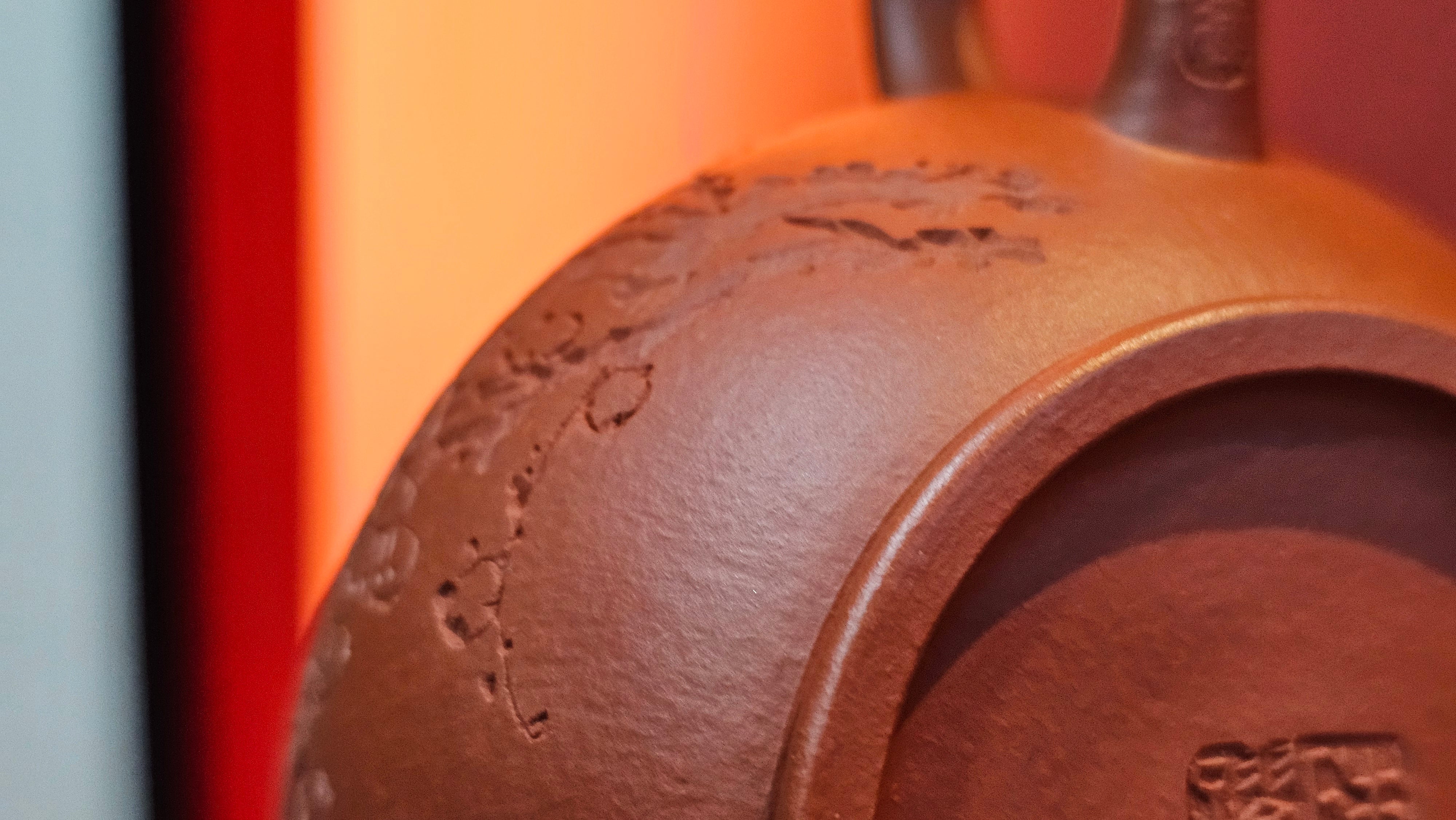 Shui Ping 水平, 155.8ml, Xiao Mei Yao Zhu Ni 小煤窑朱泥, by our Craftsman Chen Yue Fei 陈跃飞, Plum Blossoms Engraving by Craftsman Yi De Shu 一德书 ~ Congratulations!to Mr P.T.! 1410hrs 9th Nov 2025, Chandler! AZ!