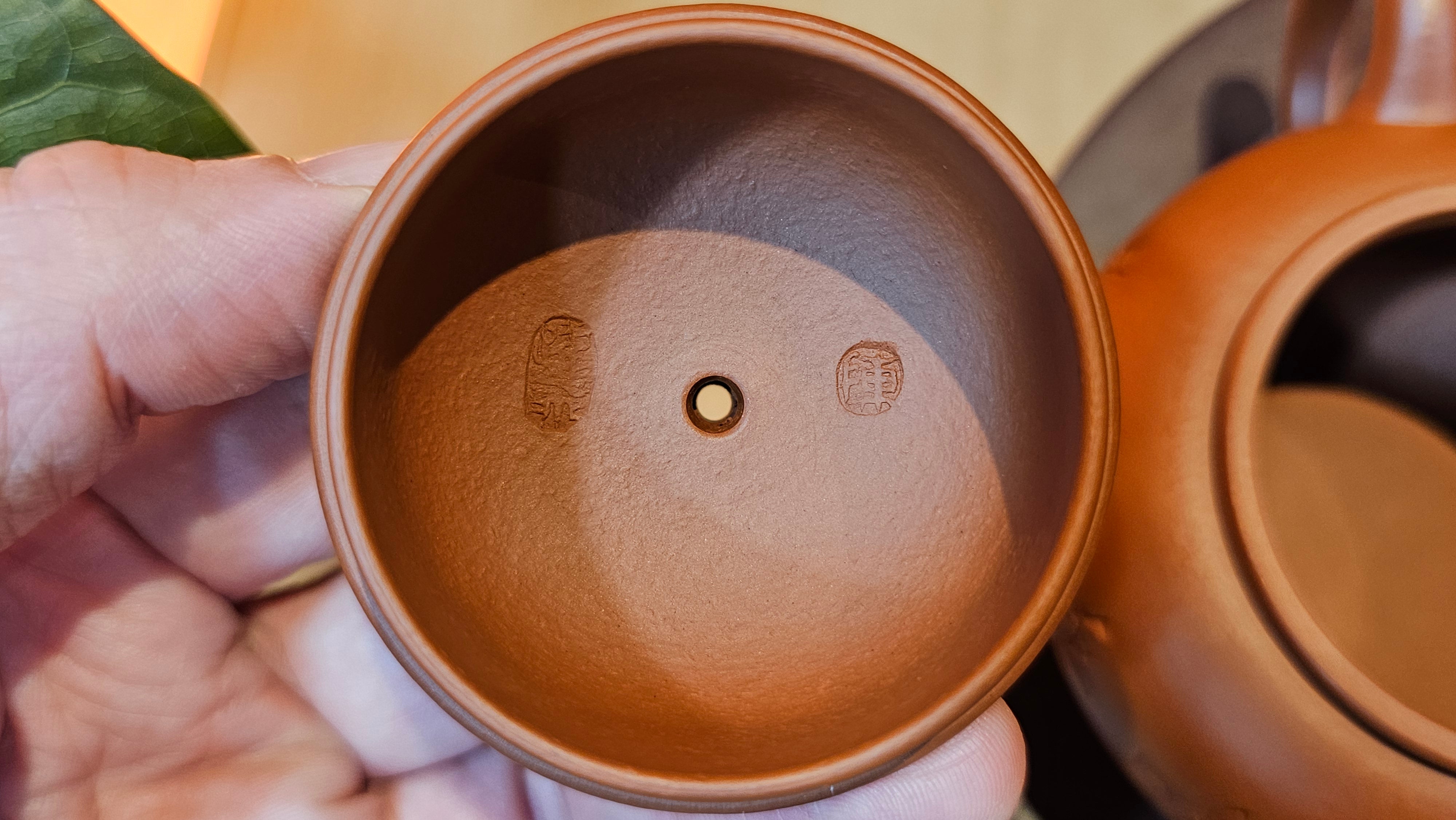 Shui Ping 水平, 155.8ml, Xiao Mei Yao Zhu Ni 小煤窑朱泥, by our Craftsman Chen Yue Fei 陈跃飞, Plum Blossoms Engraving by Craftsman Yi De Shu 一德书 ~ Congratulations!to Mr P.T.! 1410hrs 9th Nov 2025, Chandler! AZ!