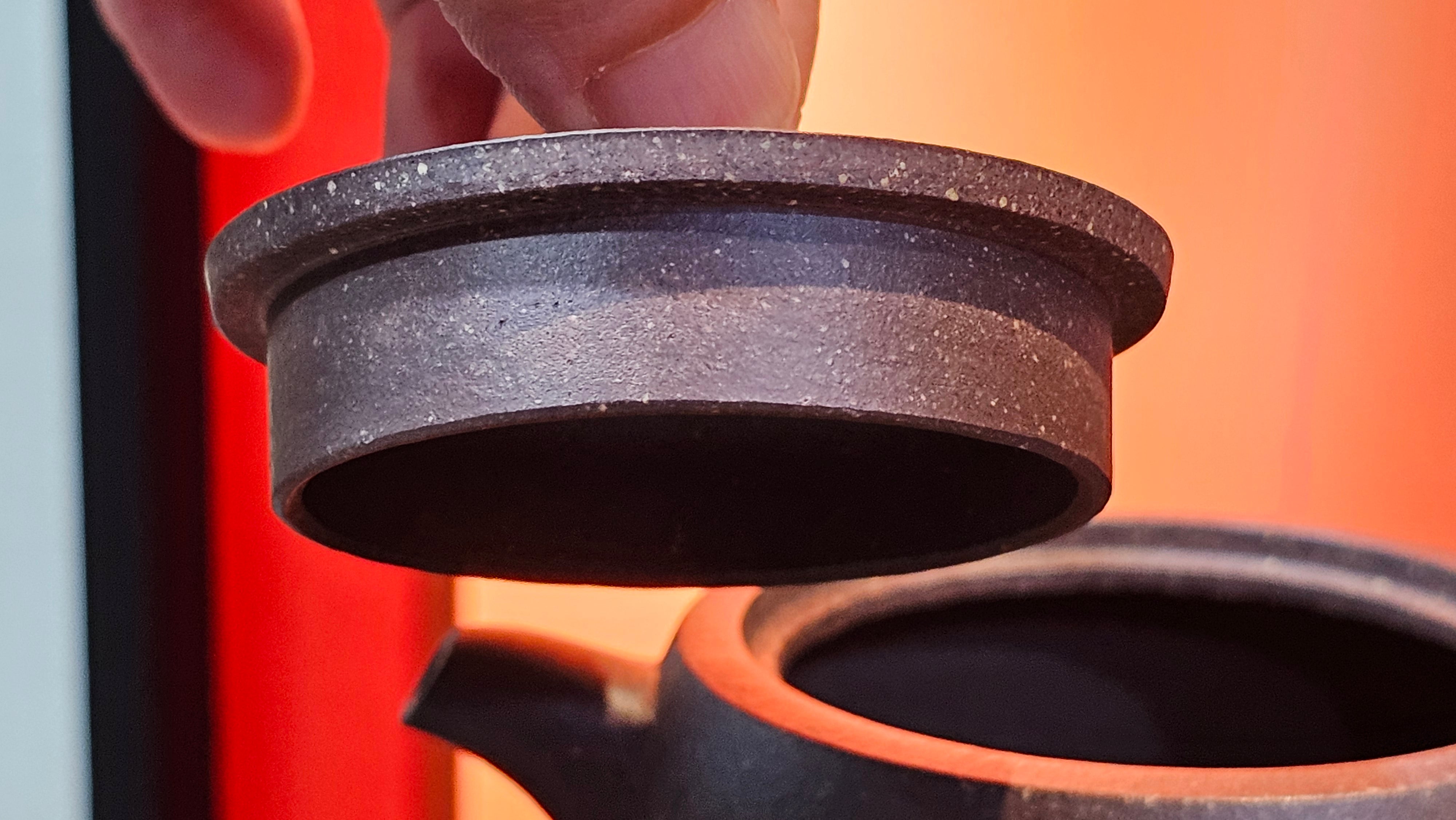 Niu Gai Jing Lan《牛盖井栏》, 166.2ml, Hei Zi Ni 黑紫泥, by our Craftsman Zhang Huan 张欢, with Plum Blossoms Engraving Art by Craftsman Nan Shan Lao Ren 南山老人 ~!Congratulations to Mr A.D.P.! 2359hrs 16th Nov 2025, Forest! Belgium🇧🇪!