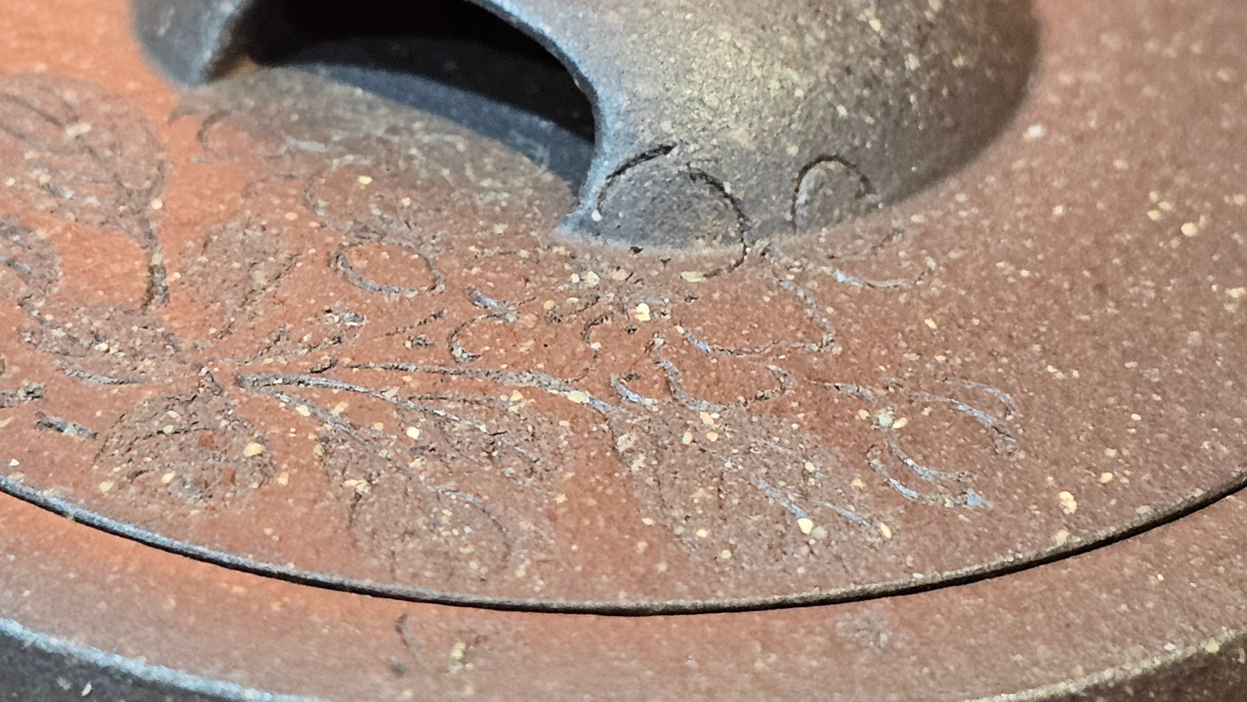 Niu Gai Jing Lan《牛盖井栏》, 166.2ml, Hei Zi Ni 黑紫泥, by our Craftsman Zhang Huan 张欢, with Plum Blossoms Engraving Art by Craftsman Nan Shan Lao Ren 南山老人 ~!Congratulations to Mr A.D.P.! 2359hrs 16th Nov 2025, Forest! Belgium🇧🇪!