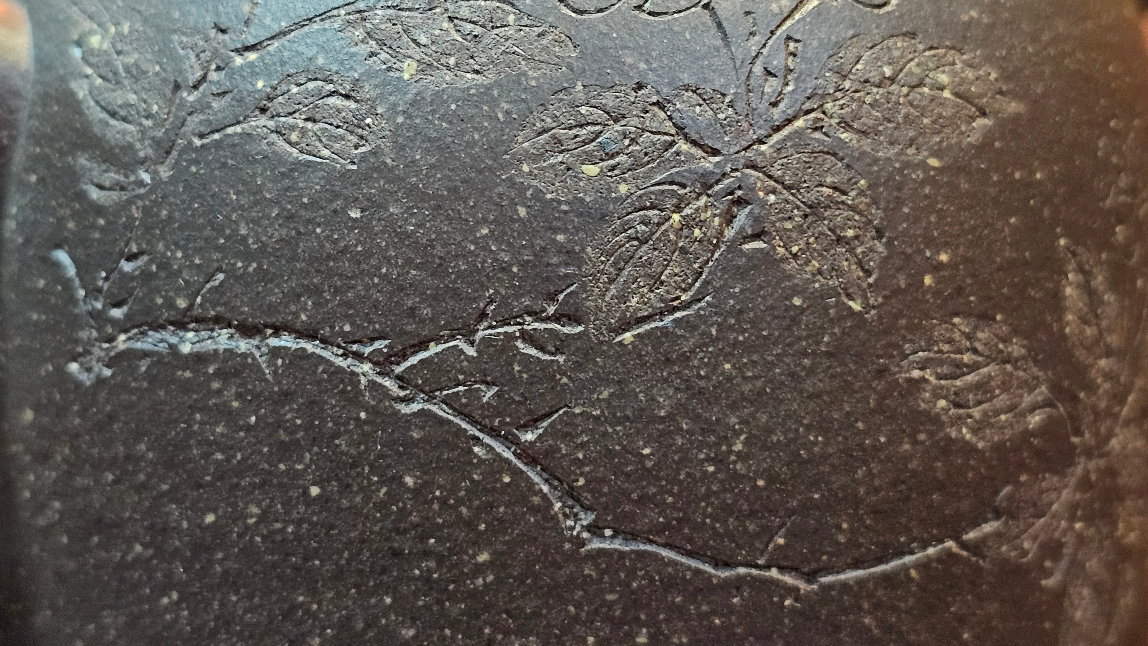 Niu Gai Jing Lan《牛盖井栏》, 166.2ml, Hei Zi Ni 黑紫泥, by our Craftsman Zhang Huan 张欢, with Plum Blossoms Engraving Art by Craftsman Nan Shan Lao Ren 南山老人 ~!Congratulations to Mr A.D.P.! 2359hrs 16th Nov 2025, Forest! Belgium🇧🇪!