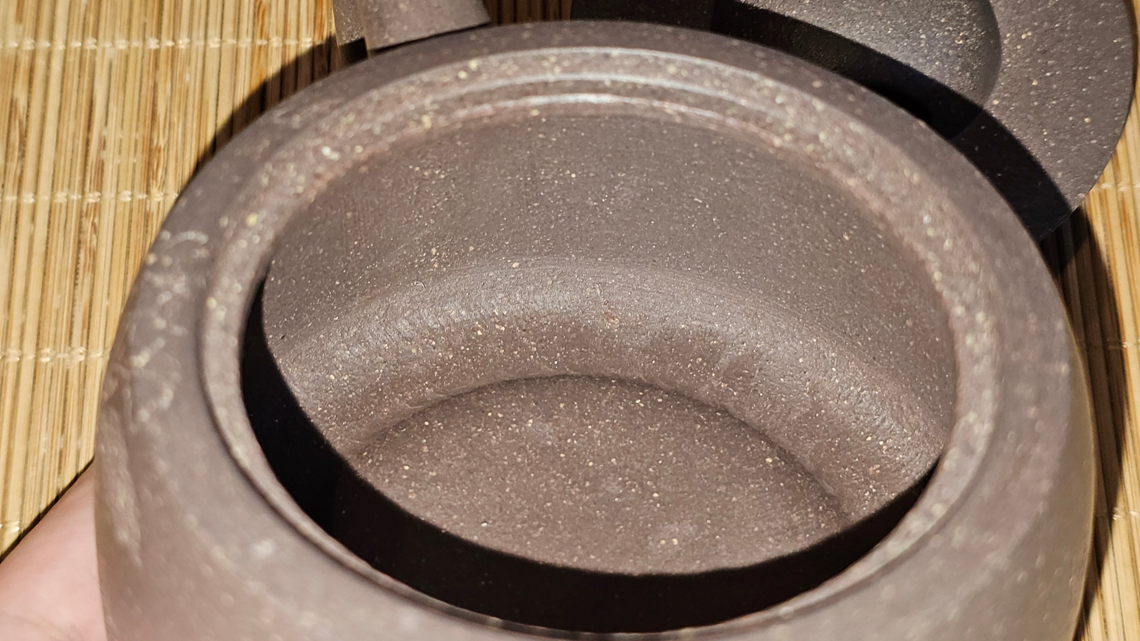 Niu Gai Jing Lan《牛盖井栏》, 166.2ml, Hei Zi Ni 黑紫泥, by our Craftsman Zhang Huan 张欢, with Plum Blossoms Engraving Art by Craftsman Nan Shan Lao Ren 南山老人 ~!Congratulations to Mr A.D.P.! 2359hrs 16th Nov 2025, Forest! Belgium🇧🇪!