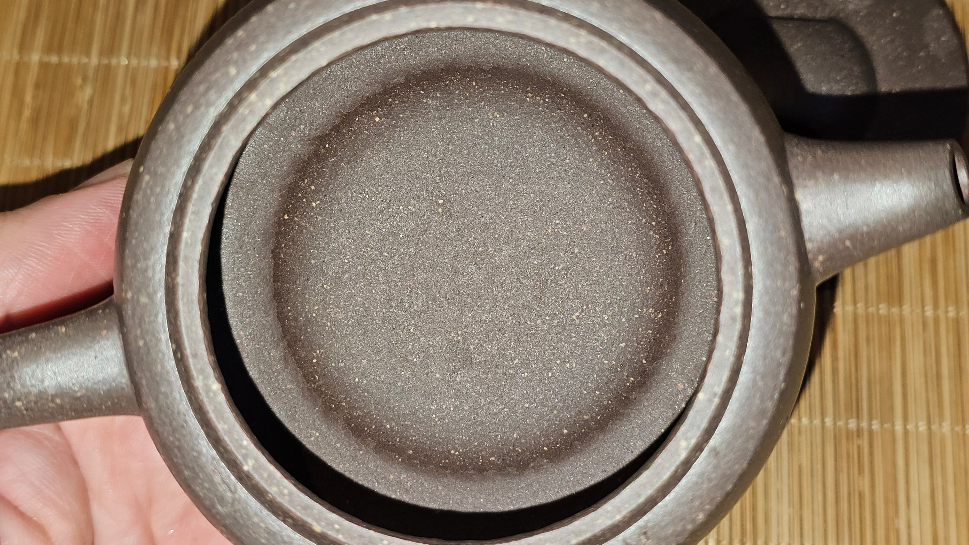 Niu Gai Jing Lan《牛盖井栏》, 166.2ml, Hei Zi Ni 黑紫泥, by our Craftsman Zhang Huan 张欢, with Plum Blossoms Engraving Art by Craftsman Nan Shan Lao Ren 南山老人 ~!Congratulations to Mr A.D.P.! 2359hrs 16th Nov 2025, Forest! Belgium🇧🇪!