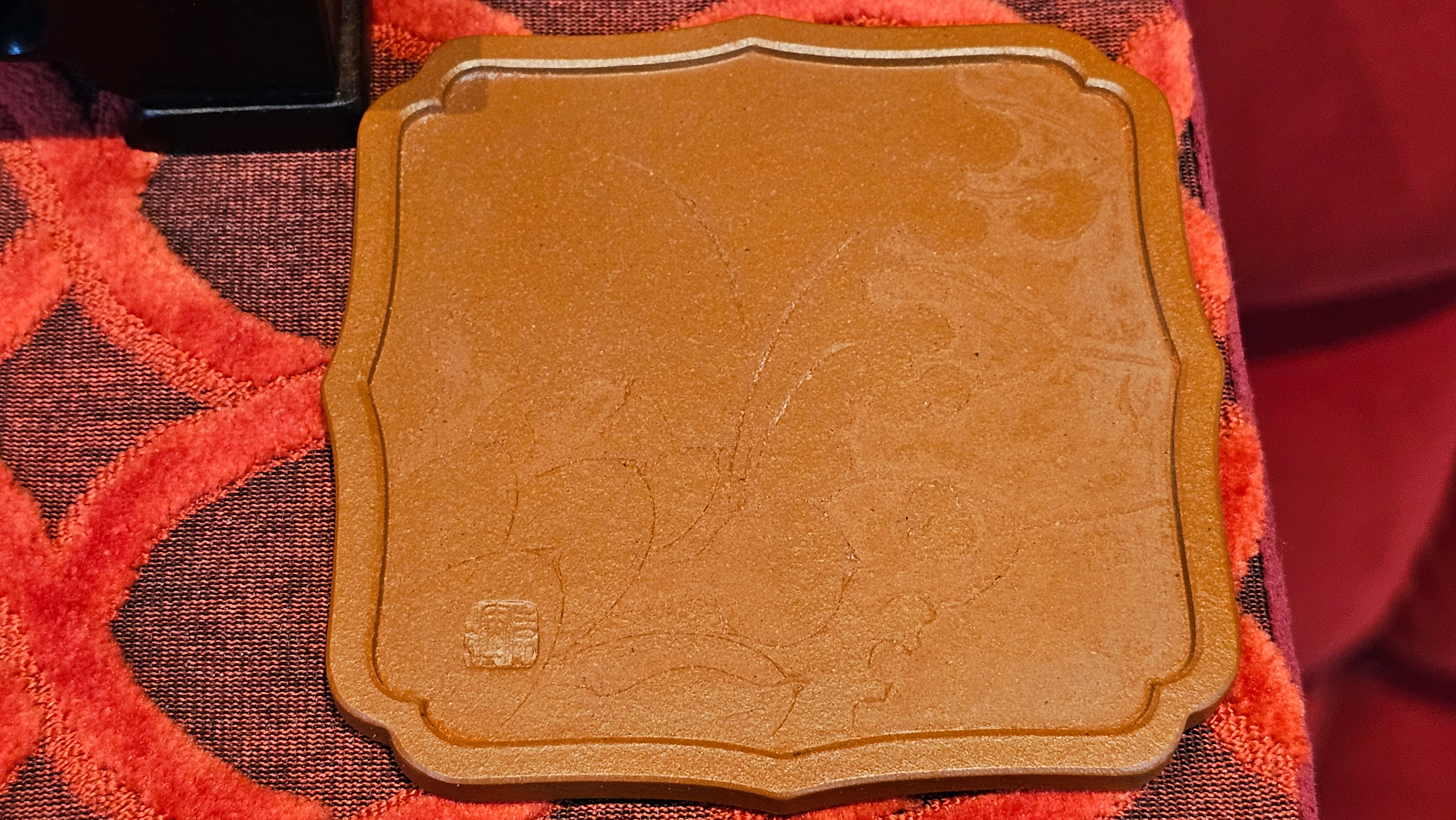 《振莲四方》~五件套组 "Zhen Lian Si Fang" SET of Five!(matching Twin cups & Twin trays), Zhu Sha 朱砂(WORLD DEBUT), by L2A Senior Consummate Artist Yuan Hui 袁辉! Lotus Engraving by Jin Li 金笠。(Lid Closing Video@11th Frame)~Congrats Dr W.S.! 0603hrs 15th Nov 2025, AZ!