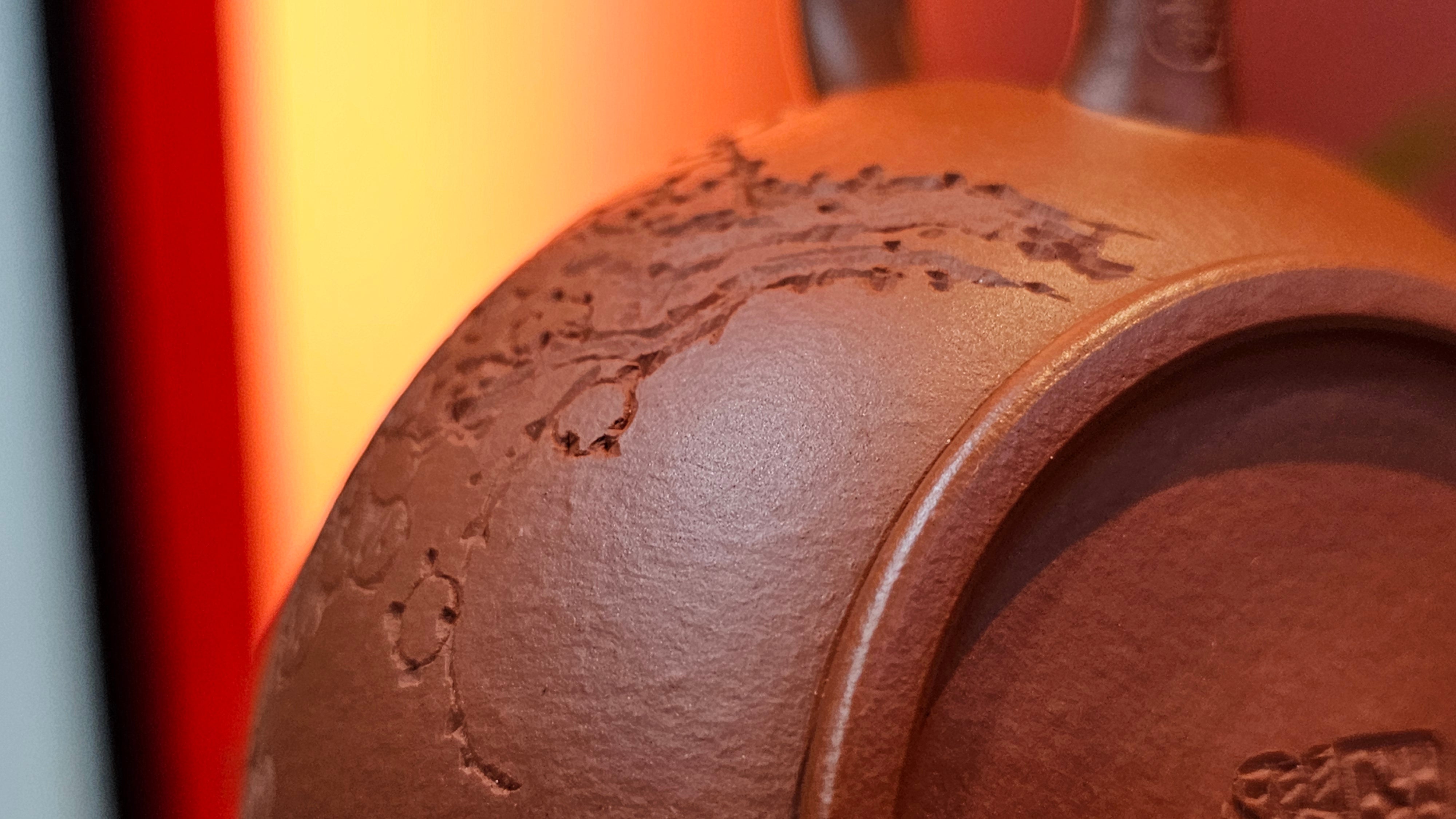 Shui Ping 水平, 152.3ml, Xiao Mei Yao Zhu Ni 小煤窑朱泥, by our Craftsman Chen Yue Fei 陈跃飞, Plum Blossoms Engraving by Craftsman Yi De Shu 一德书 ~ Congratulations to Ms A.J.! 1401hrs 18th Nov 2025, Esko! MN!