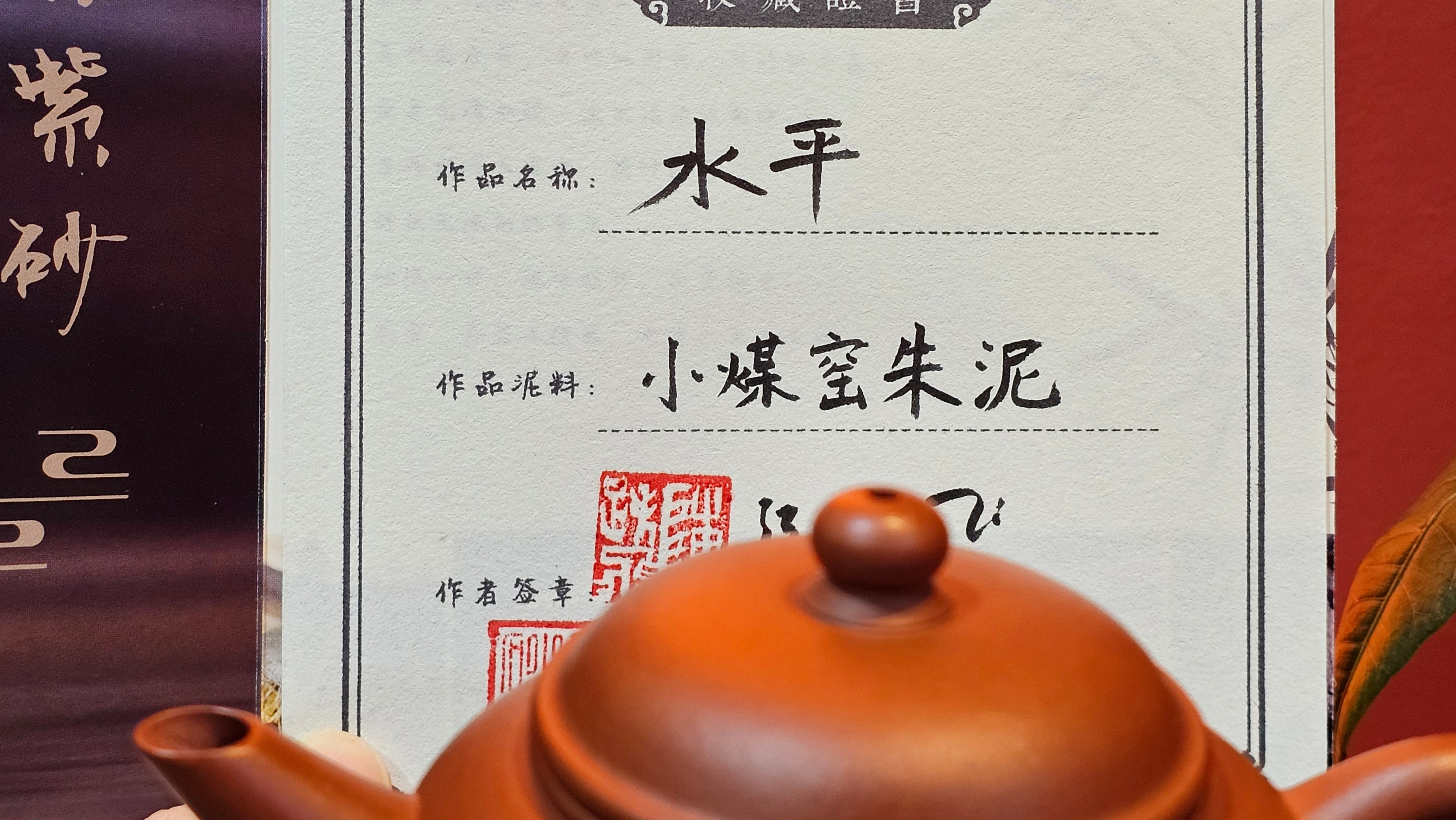 Shui Ping 水平, 152.3ml, Xiao Mei Yao Zhu Ni 小煤窑朱泥, by our Craftsman Chen Yue Fei 陈跃飞, Plum Blossoms Engraving by Craftsman Yi De Shu 一德书 ~ Congratulations to Ms A.J.! 1401hrs 18th Nov 2025, Esko! MN!