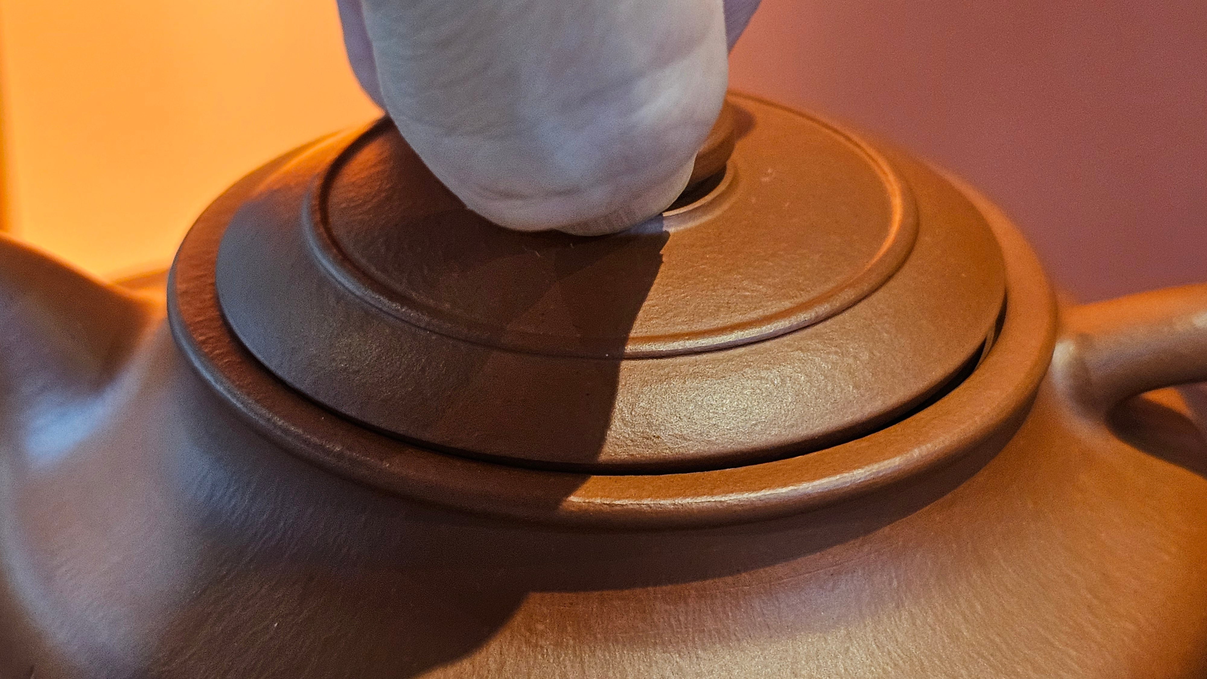 Hua Ting 华庭, 214.9ml (complex, large: 14cm long, 10cm wide), Xiao Mei Yao Zhu Ni 小煤窑朱泥,  by Craftsman Chen Yue Fei 陈跃飞, Engraving by Craftsman Yi De Shu 一德书 ~!Congratulations to Mr L.C.! 2158hrs 28th Nov 2025, Taylors! SC!