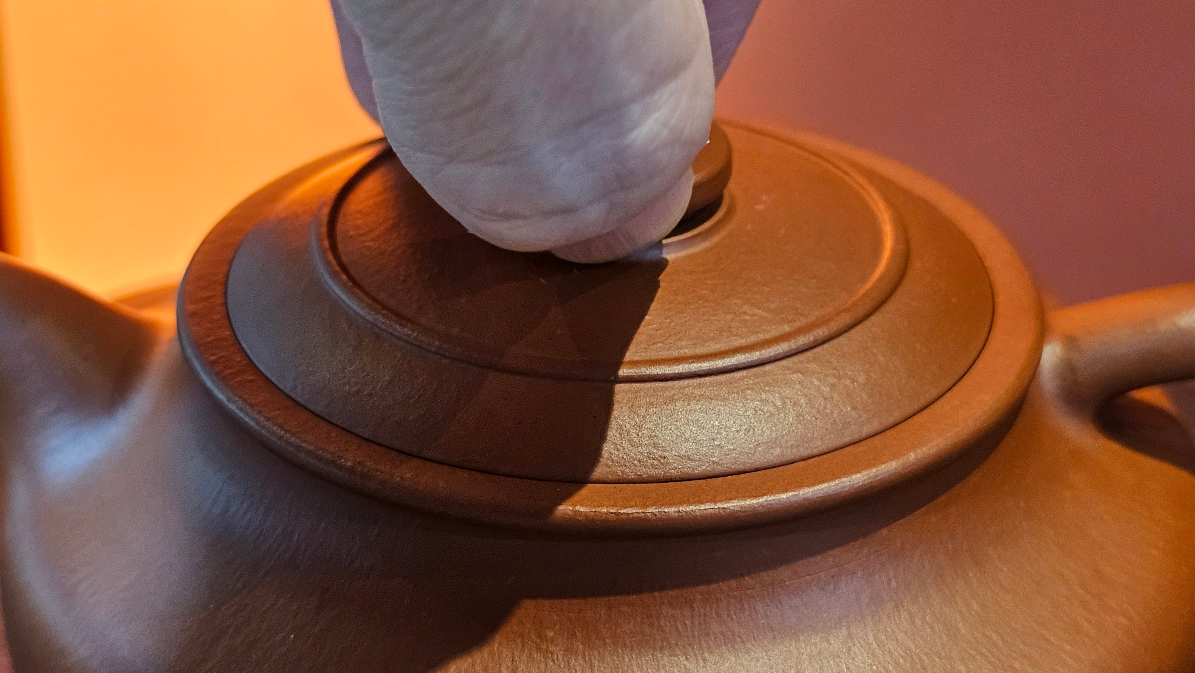 Hua Ting 华庭, 214.9ml (complex, large: 14cm long, 10cm wide), Xiao Mei Yao Zhu Ni 小煤窑朱泥,  by Craftsman Chen Yue Fei 陈跃飞, Engraving by Craftsman Yi De Shu 一德书 ~!Congratulations to Mr L.C.! 2158hrs 28th Nov 2025, Taylors! SC!