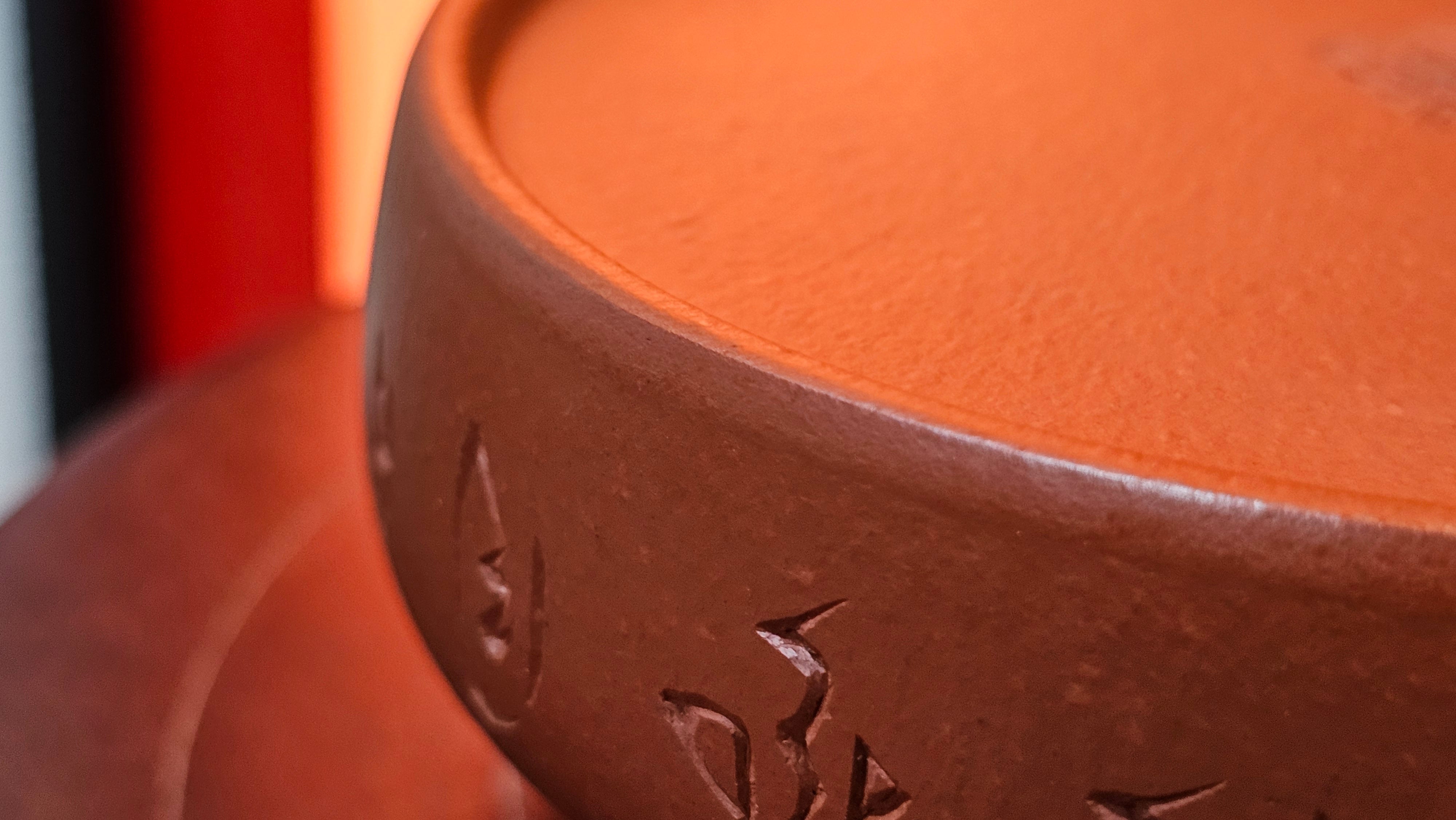 Hua Ting 华庭, 214.9ml (complex, large: 14cm long, 10cm wide), Xiao Mei Yao Zhu Ni 小煤窑朱泥,  by Craftsman Chen Yue Fei 陈跃飞, Engraving by Craftsman Yi De Shu 一德书 ~!Congratulations to Mr L.C.! 2158hrs 28th Nov 2025, Taylors! SC!