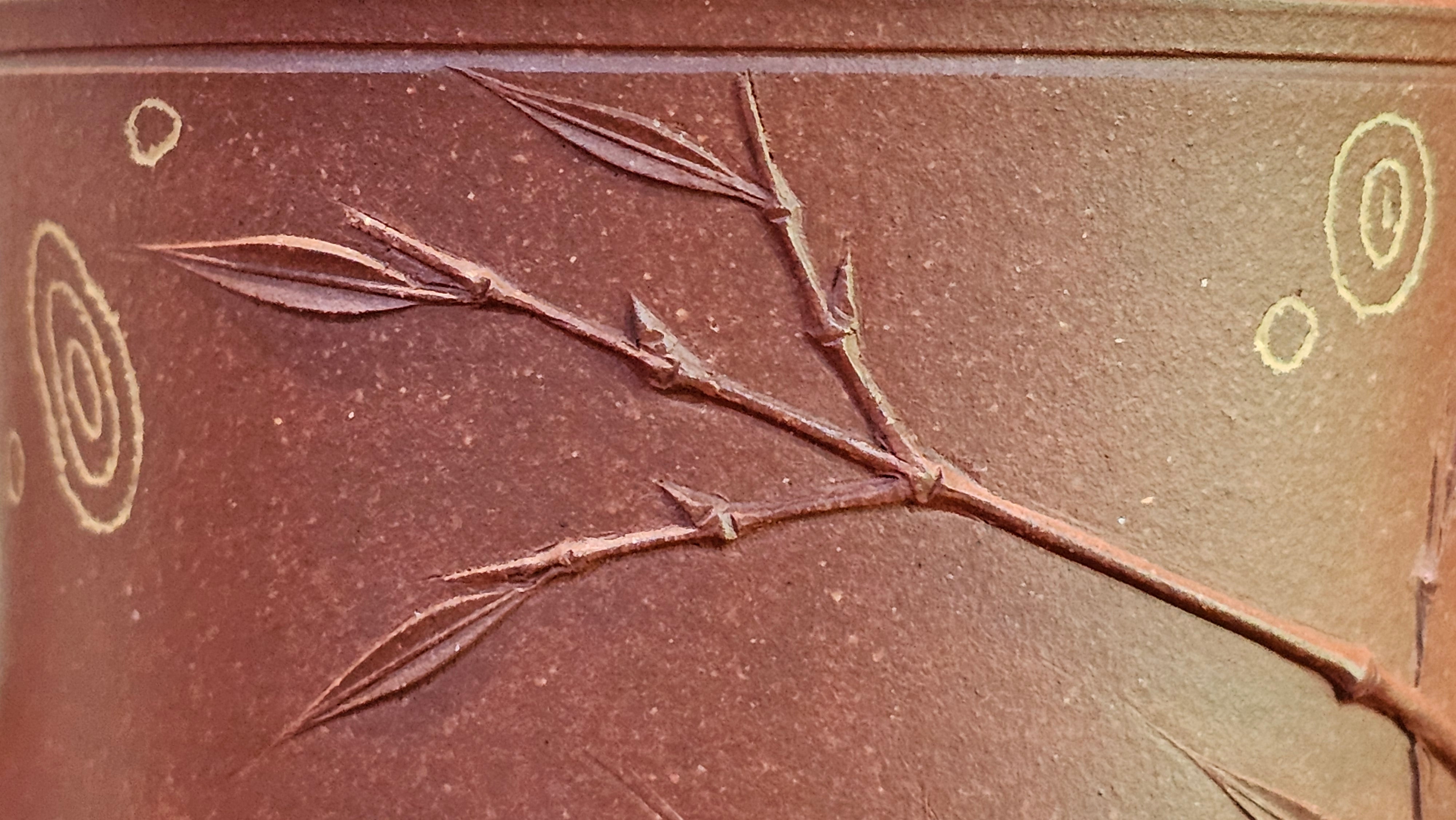 《湘妃竹段》"Xiang Fei Zhu Duan", 244.8ml, Di Cao Qing Zi Ni with Duan Ni Clay embellishments for the characteristic "Xiang Fei Bamboo" Patterns, by L4 Assoc Master Yu Chun Lei 俞春雷 ~!Congratulations to Kungfu Master J.G.! 1122hrs 23rd Nov 2025, New Orleans! LA!