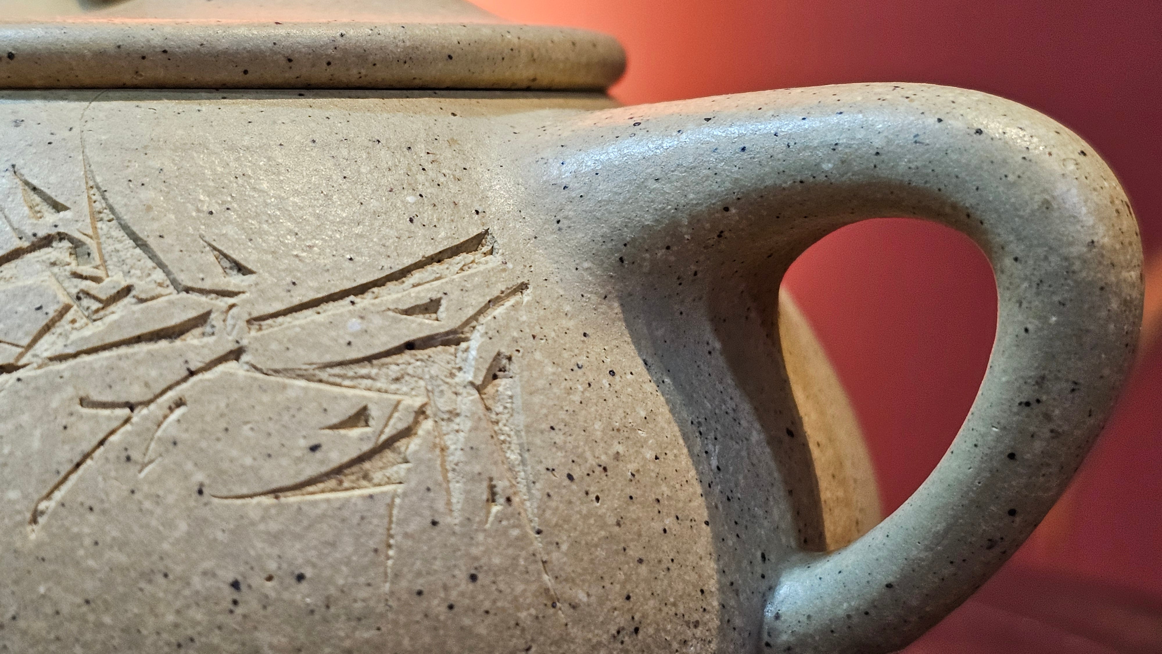 Jing Zhou Shi Piao 景舟石瓢, Zhi Ma Duan Ni 芝麻段泥, 186.8ml, by Craftsman Gu Xiao Ming 顾小明; Engraving of Bamboo & Poem in Kai Shu 竹与诗词(楷书)刻绘 by Craftsman Ruo Xi 若兮 ~ Congratulations!to Mr M.B.! 0132hrs 26th Nov 2025, Los Angeles! CA!