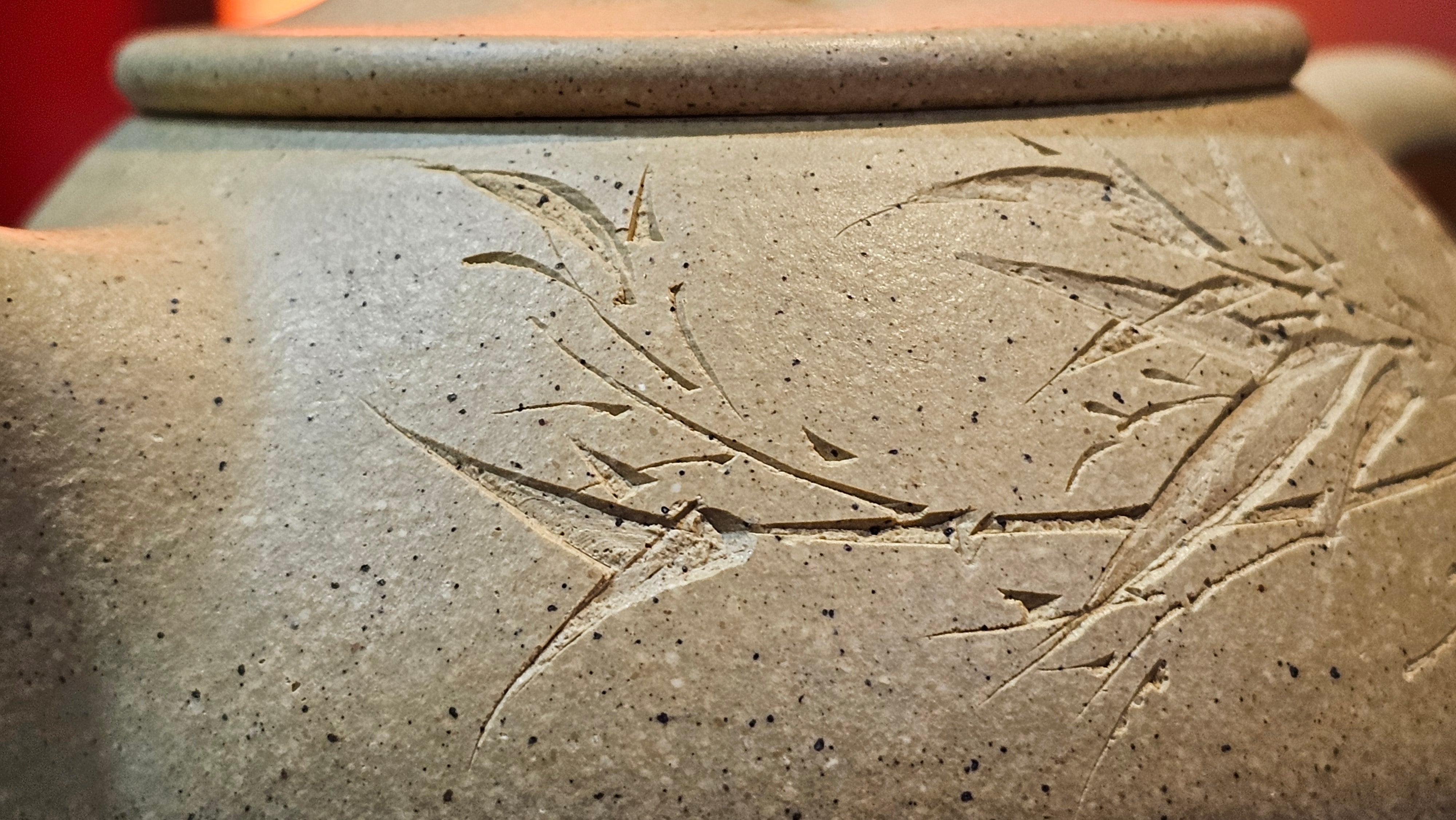 Jing Zhou Shi Piao 景舟石瓢, Zhi Ma Duan Ni 芝麻段泥, 186.8ml, by Craftsman Gu Xiao Ming 顾小明; Engraving of Bamboo & Poem in Kai Shu 竹与诗词(楷书)刻绘 by Craftsman Ruo Xi 若兮 ~ Congratulations!to Mr M.B.! 0132hrs 26th Nov 2025, Los Angeles! CA!