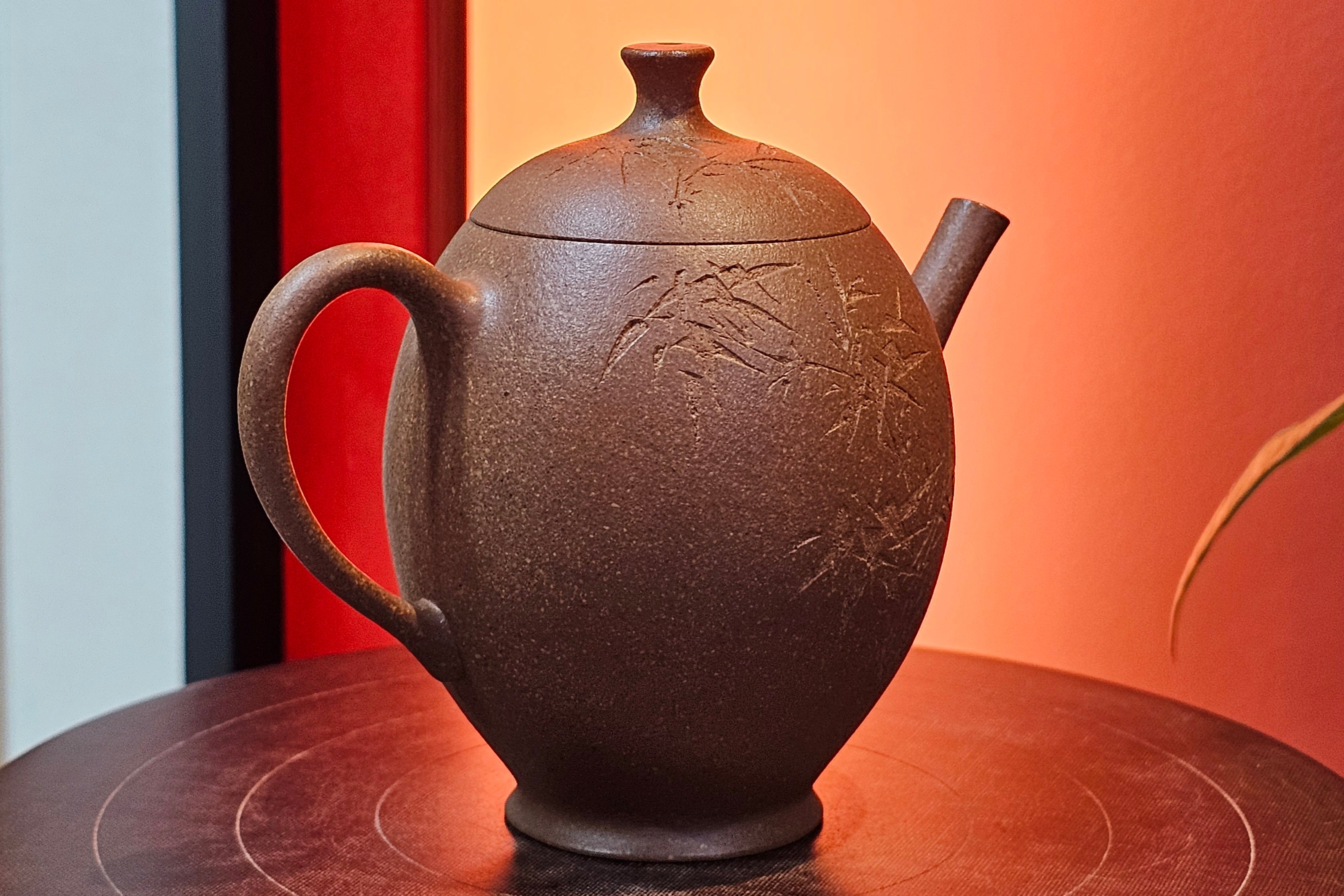 Gao Xiu Hu《高秀壶》, 182.9ml, Bao Shan Duan Ni 宝山段泥, by Craftsman Zhu Shu 朱舒 ~ With Engraving of Bamboos and Verse in Zhuan Shu 篆书 by Craftsman Yi Cheng 逸成!~ Congratulations!to Ms E.A.! 0009hrs 28th Nov 2025, Vineland! NJ!