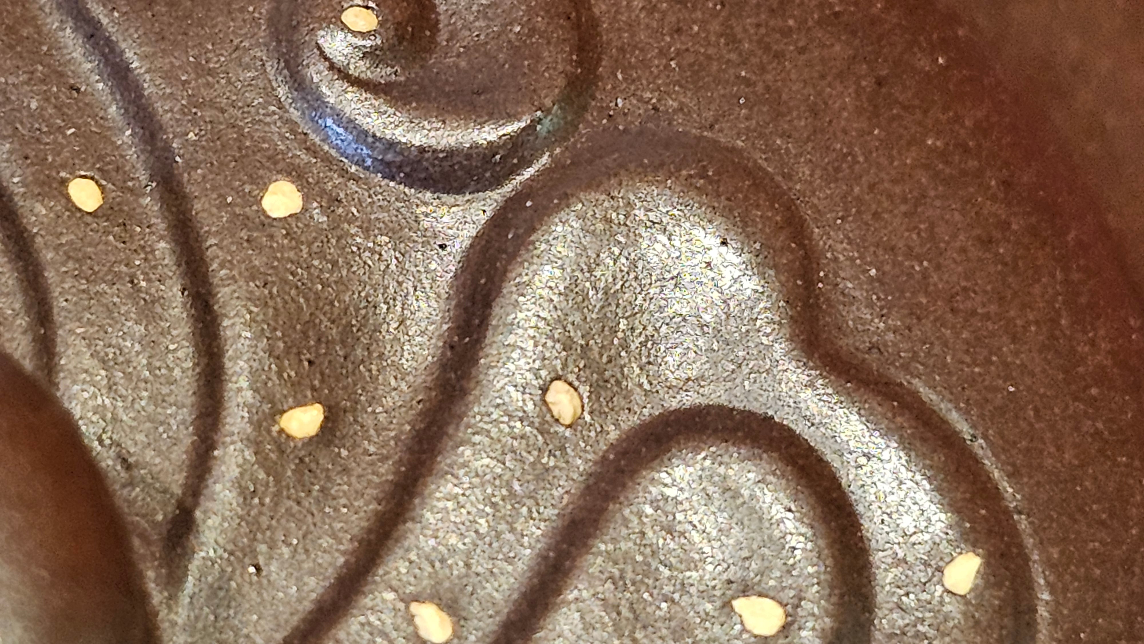 《禅莲宝瓶》"Chan Lian Bao Ping", 215.9ml, High Fired ~ Gao Wen Zi Ni, Ornate Ru Yi Motif Clay Sculpting! with Gold Appliqué! ~ Brand New Design & Crafted by L3A Consummate Master Artist Li Yan Ru ~ Congrats to Mr J.G.! 1235hrs 29th Nov, New Orleans! LA!