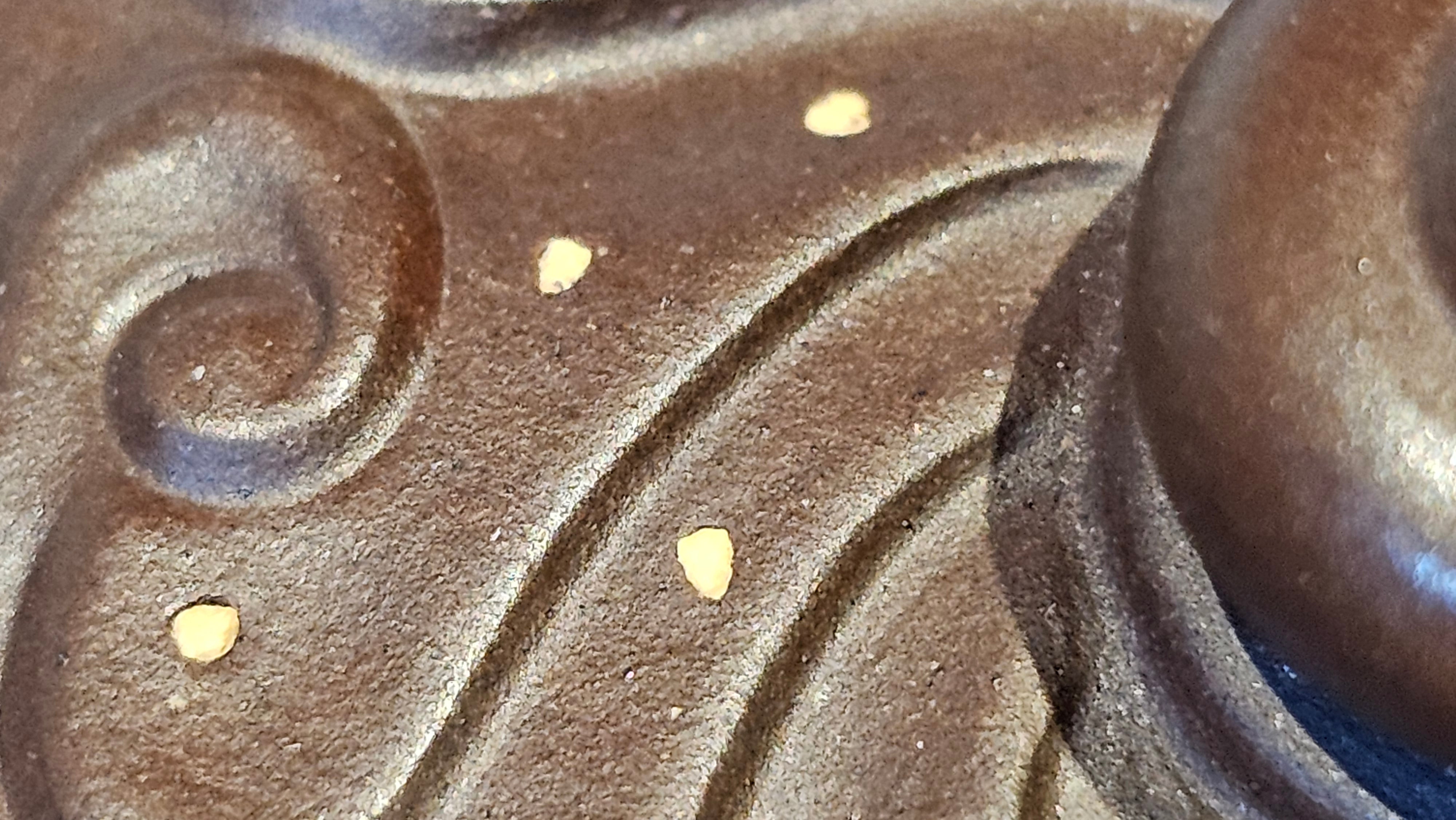 《禅莲宝瓶》"Chan Lian Bao Ping", 215.9ml, High Fired ~ Gao Wen Zi Ni, Ornate Ru Yi Motif Clay Sculpting! with Gold Appliqué! ~ Brand New Design & Crafted by L3A Consummate Master Artist Li Yan Ru ~ Congrats to Mr J.G.! 1235hrs 29th Nov, New Orleans! LA!