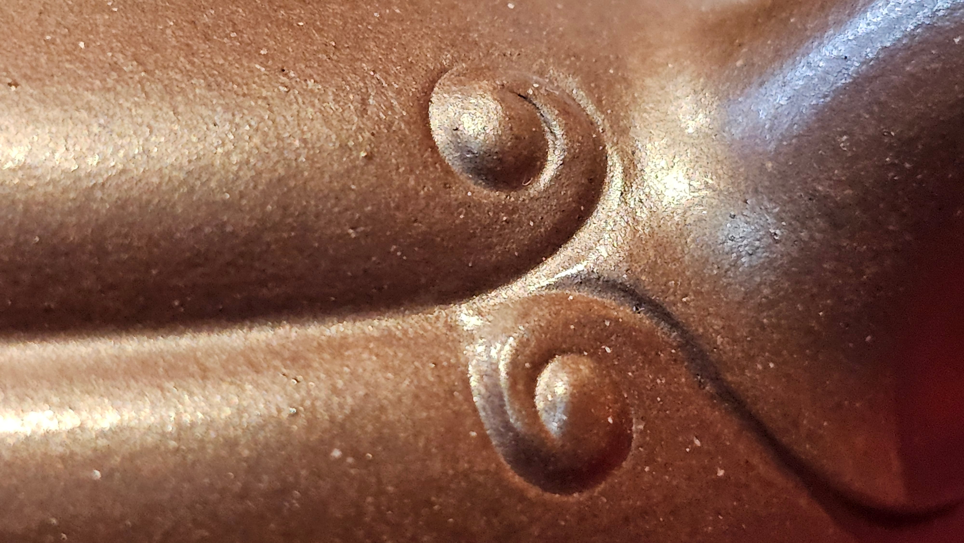 《禅莲宝瓶》"Chan Lian Bao Ping", 215.9ml, High Fired ~ Gao Wen Zi Ni, Ornate Ru Yi Motif Clay Sculpting! with Gold Appliqué! ~ Brand New Design & Crafted by L3A Consummate Master Artist Li Yan Ru ~ Congrats to Mr J.G.! 1235hrs 29th Nov, New Orleans! LA!