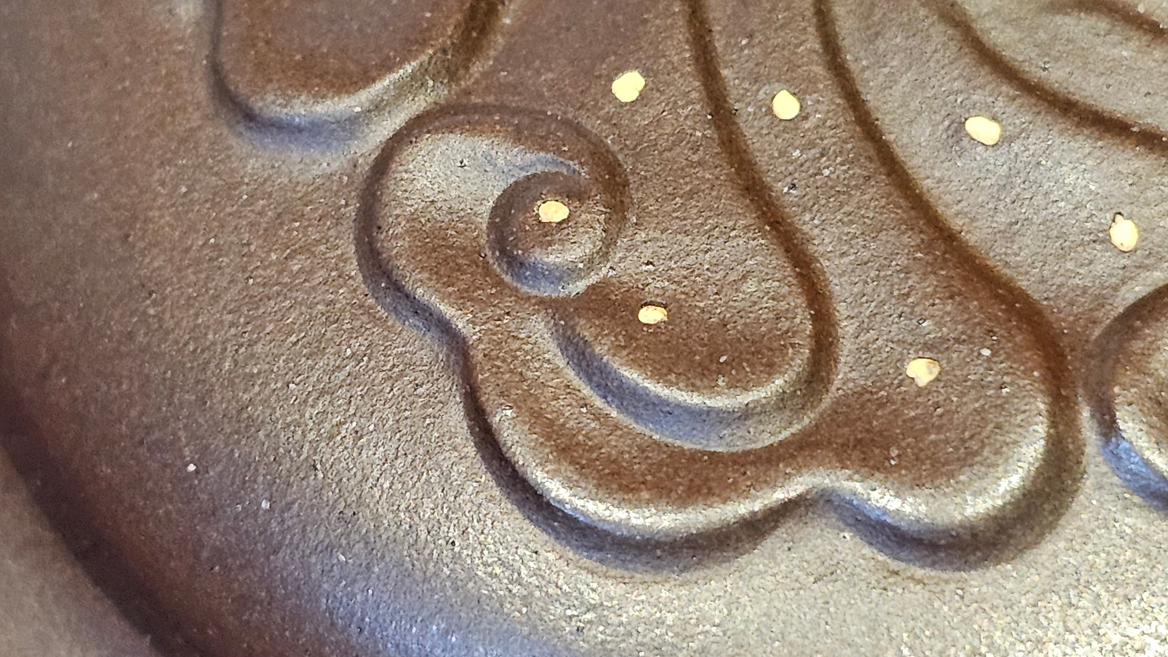 《禅莲宝瓶》"Chan Lian Bao Ping", 215.9ml, High Fired ~ Gao Wen Zi Ni, Ornate Ru Yi Motif Clay Sculpting! with Gold Appliqué! ~ Brand New Design & Crafted by L3A Consummate Master Artist Li Yan Ru ~ Congrats to Mr J.G.! 1235hrs 29th Nov, New Orleans! LA!